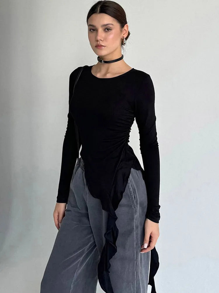 T-shirts à franges irrégulières pour femmes