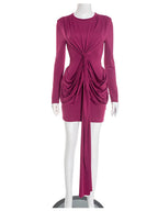 Robe mini élégante à fronces et bandage pour femmes