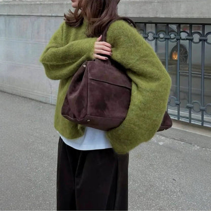 Pull en Maille Épaisse Femme – Doux et Col Rond