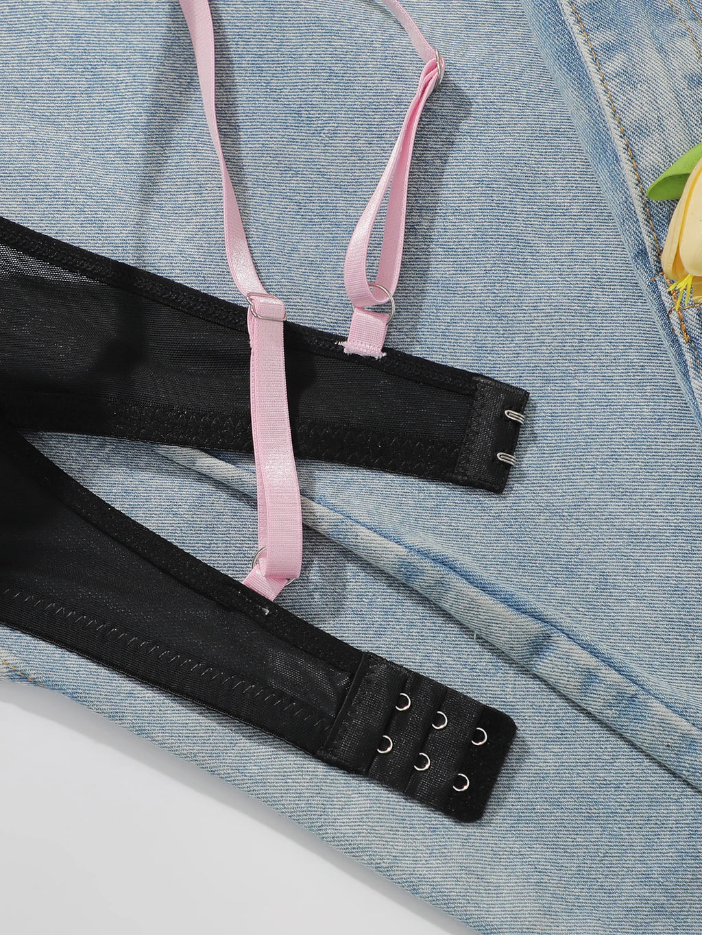 Ensemble de lingerie rose en dentelle pour femmes