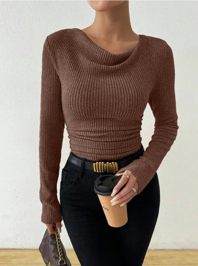 T-shirt à manches longues décontracté pour femmes