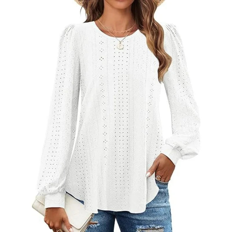 T-shirt à manches longues décontracté lâche pour femmes