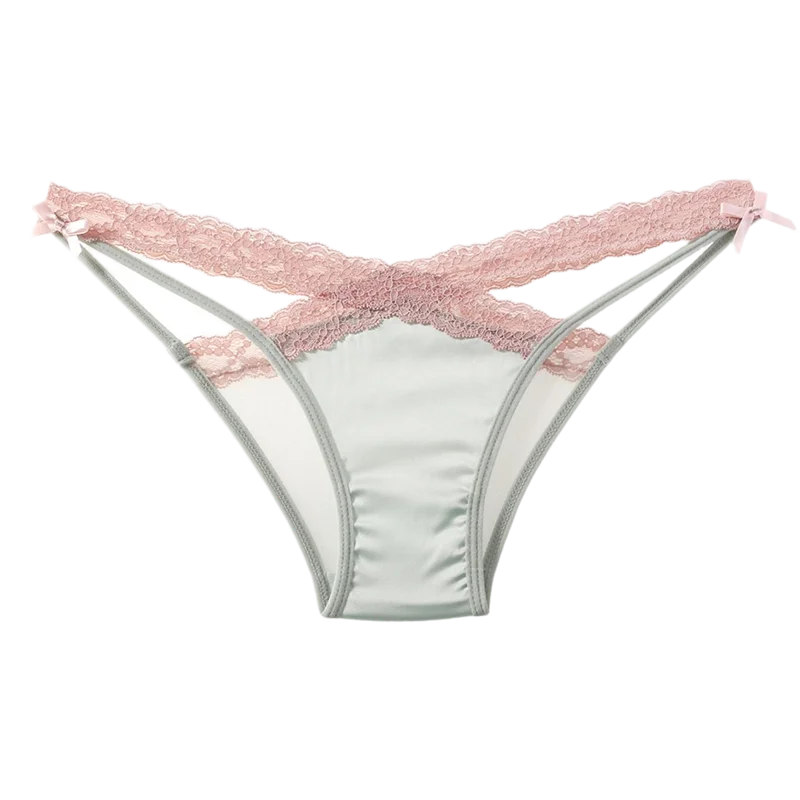 Culotte taille basse en dentelle transparent pour femmes