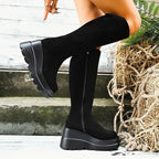 Bottes au-dessus du genou doublées de polaire pour femmes