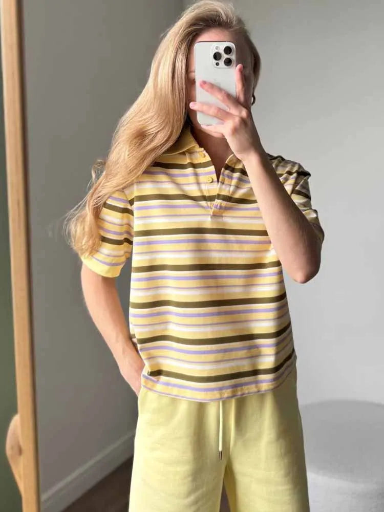 T-shirt rayé décontracté pour femmes