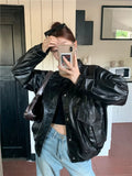 Veste en cuir PU pour femmes