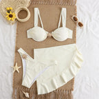 Ensemble bikini 3 pièces taille haute sexy avec effet ventre plat pour femmes
