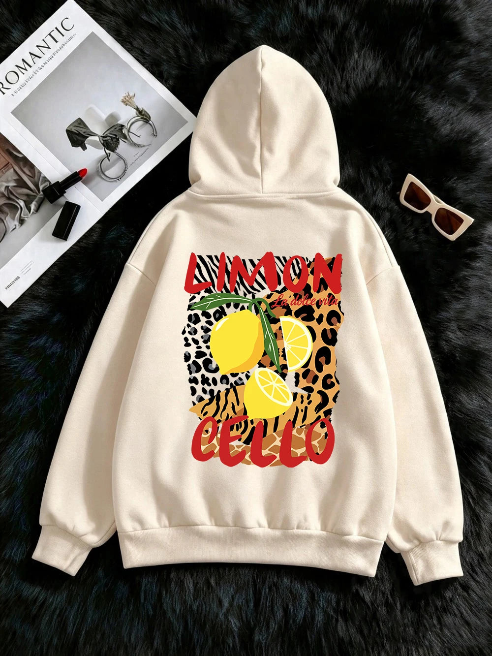 Sweat-shirts à capuche imprimés Limon Cello pour femmes