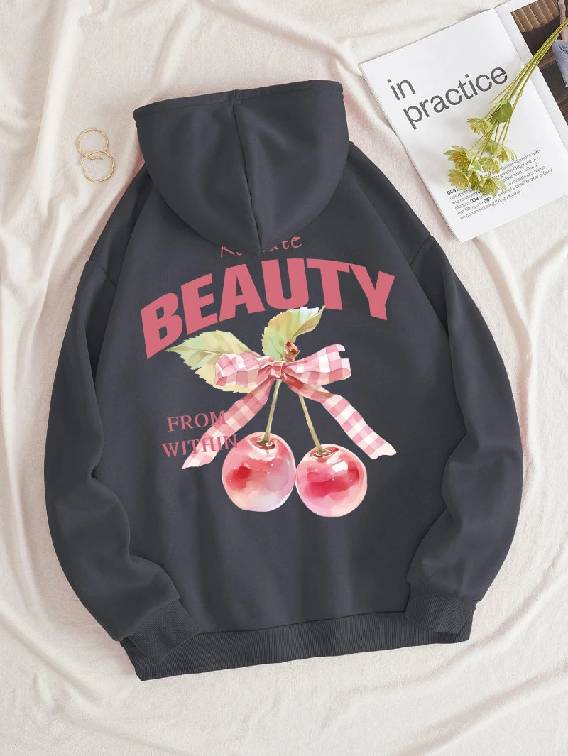 Sweat à capuche Pink Cherries pour femmes