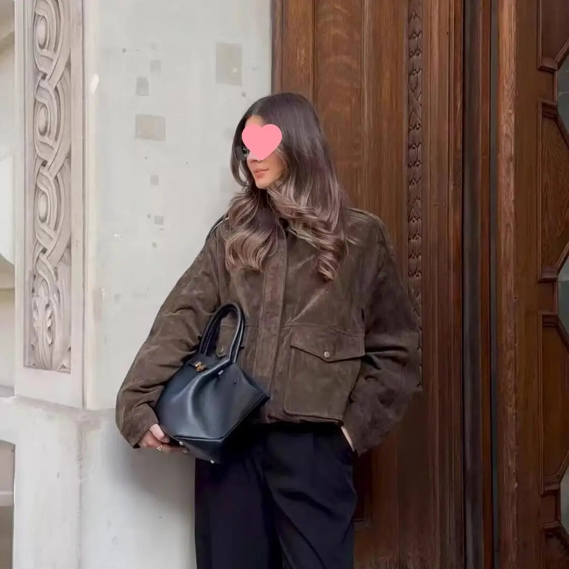 Veste en daim décontractée pour femmes