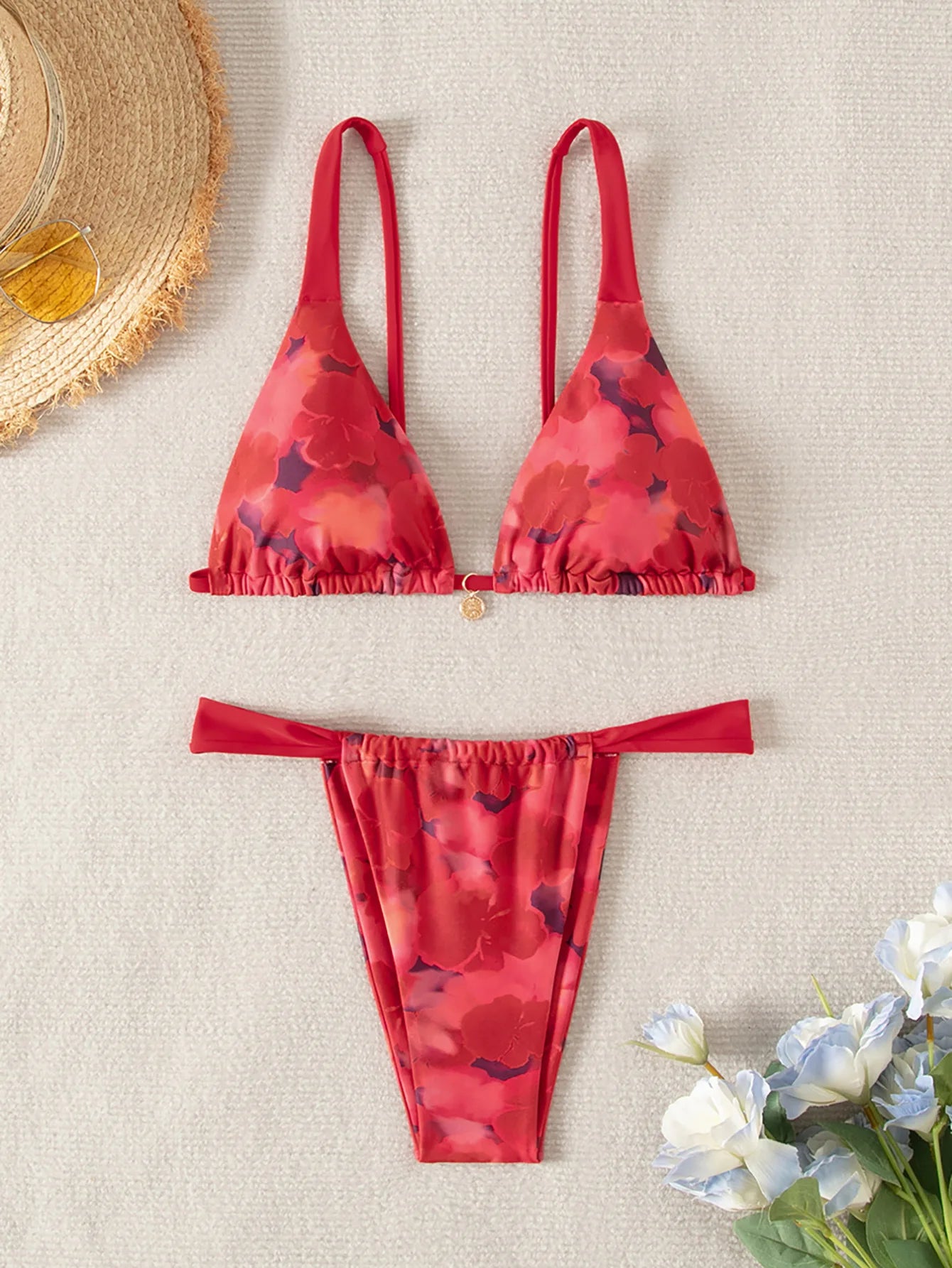 Ensemble maillot de bain 2 pièces soutien-gorge Push Up et string  pour femmes