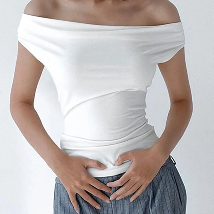 Tops à manches courtes et épaules nues pour femmes