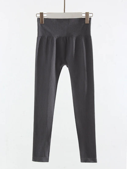 Legging Thermique Femme – Côtelé et Taille Haute