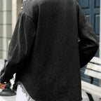 Veste en jean à ourlet frangé et perles pour femmes
