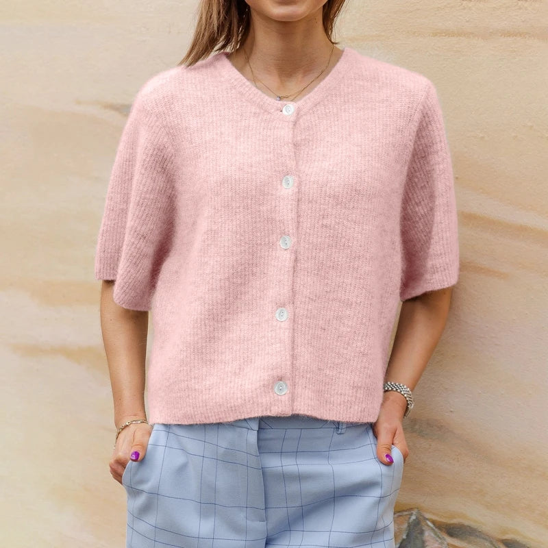 Cardigans vintage à manches courtes pour femmes
