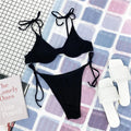 Maillots de bain deux pièces côtelés, micro string et bikini push-up pour femmes