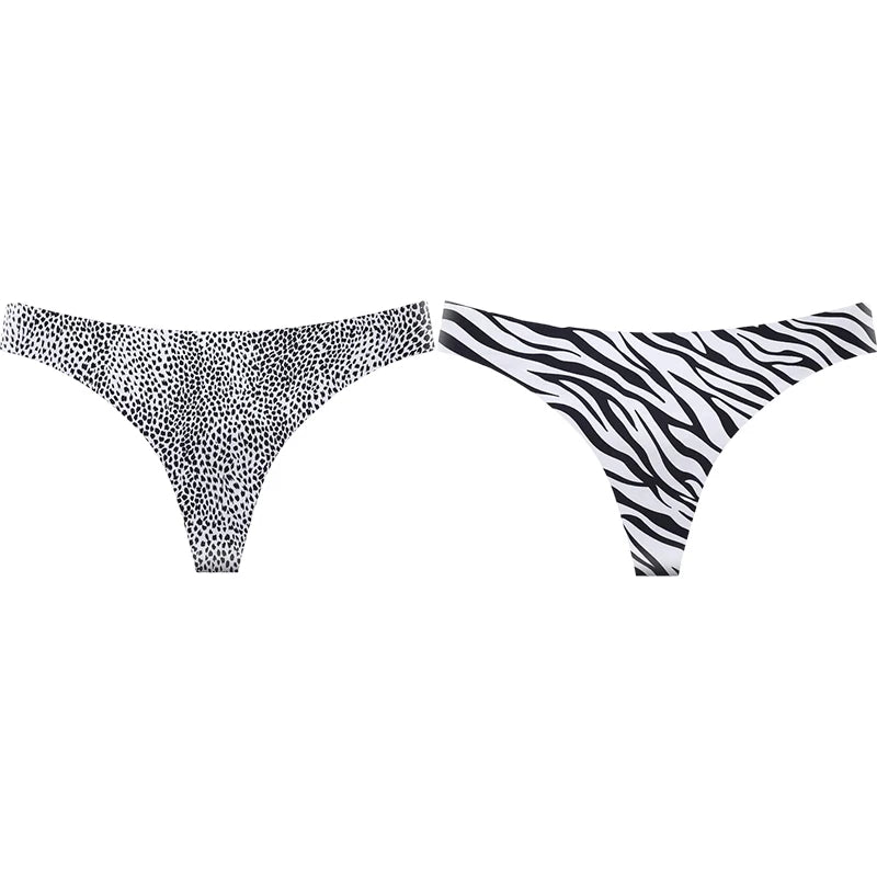 String taille basse imprimé léopard pour femmes
