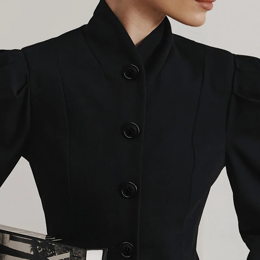 Veste rétro à col montant pour femmes