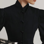 Veste rétro à col montant pour femmes