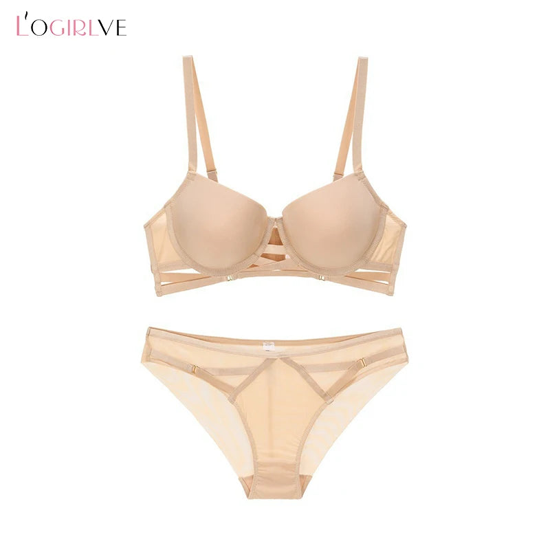 Ensemble Soutien-gorge creux et culotte taille basse pour femme