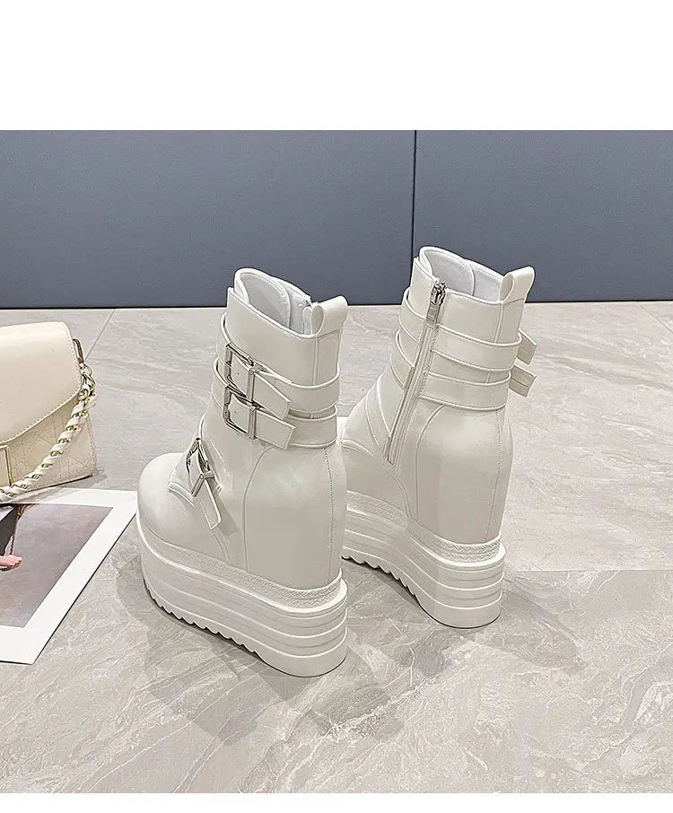 Bottines en cuir PU pour femmes
