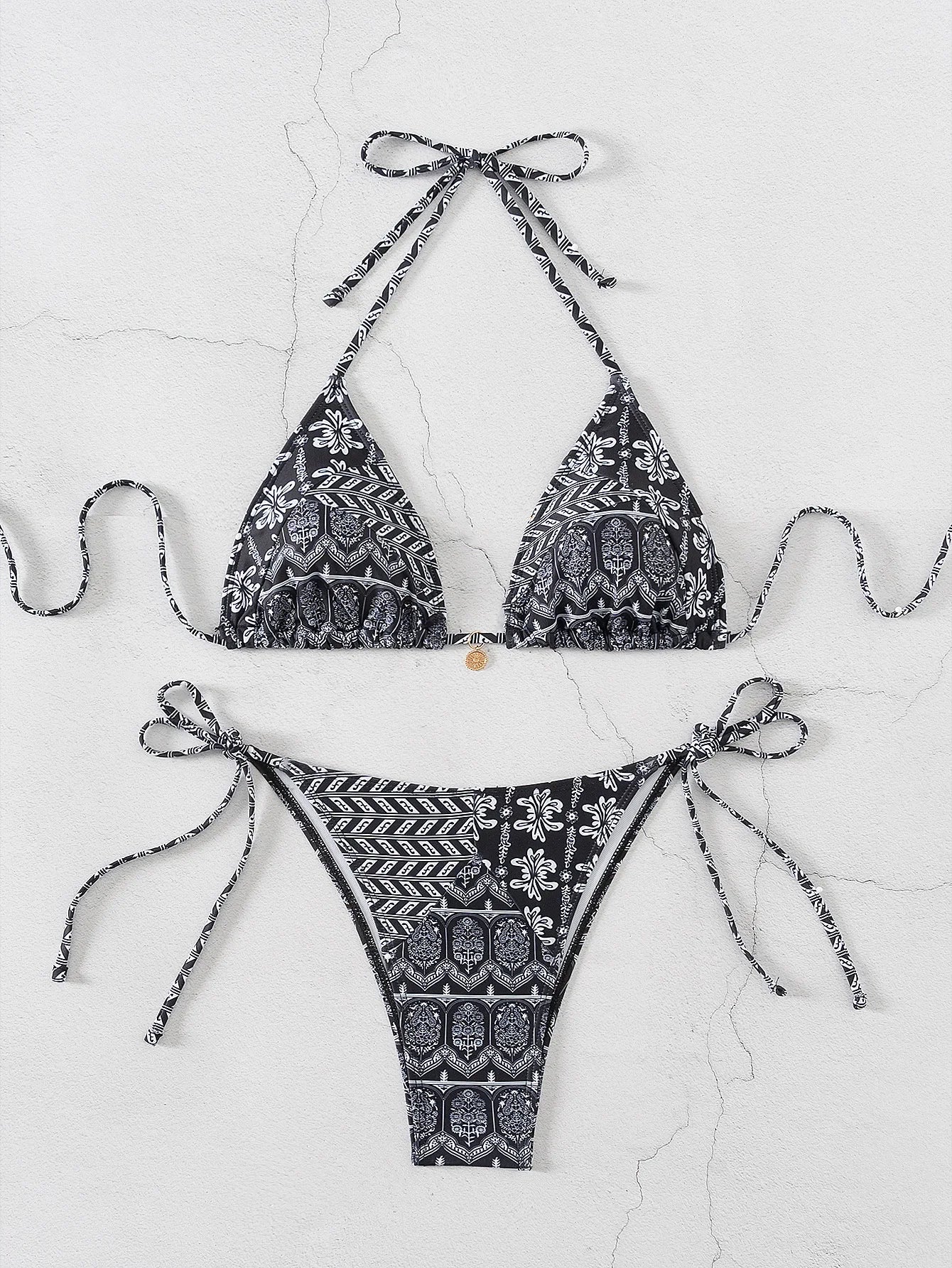 Ensemble maillot de bain 2 pièces soutien-gorge Push Up et string  pour femmes