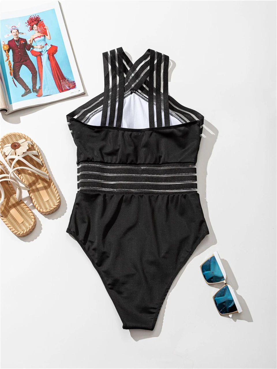Maillot de bain une pièce sexy en maille pour femmes
