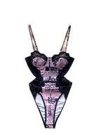 Body en dentelle rose pour femmes