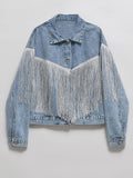 Veste courte en jean pour femmes