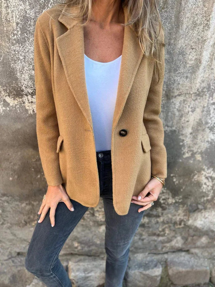 Veste de tailleur décontractée en laine pour femmes