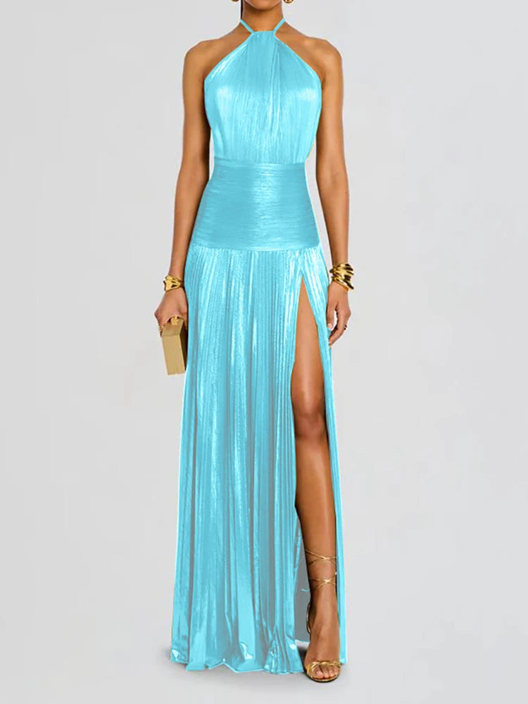 Robe sans manches et dos nu pour femmes