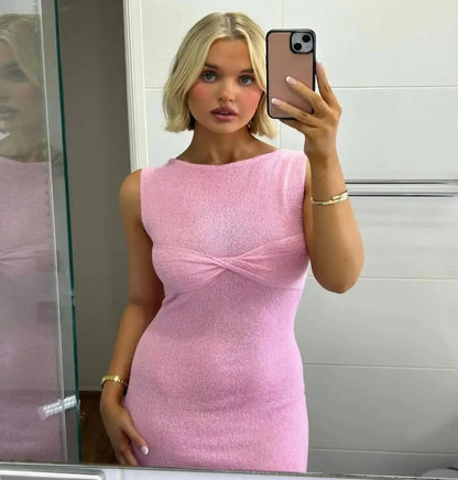 Robe Longue Femme – Col Rond et Fronces