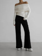 Pull à manches longues tricoté pour femmes