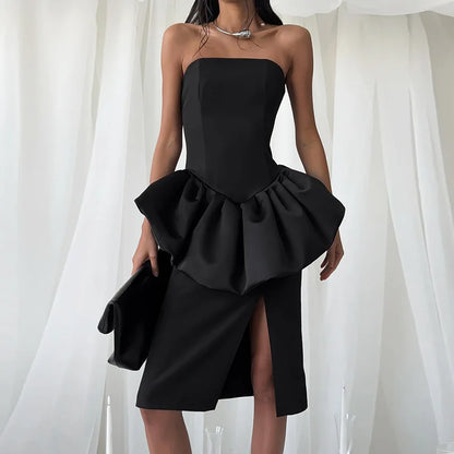 Robe Midi Femme – Bustier et Dos Nu