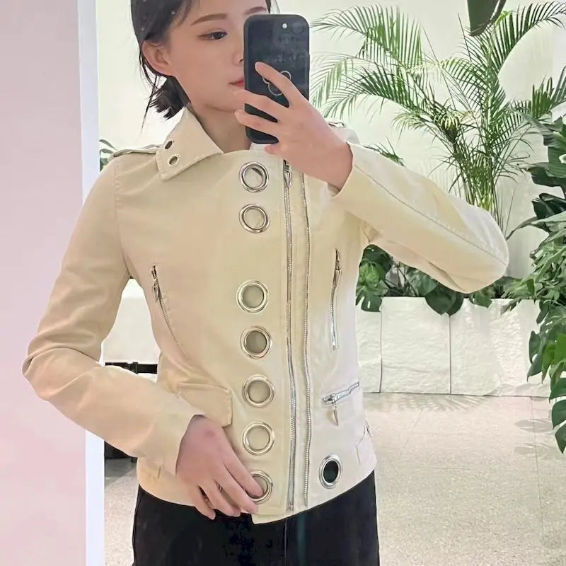 Veste en similicuir pour femmes,