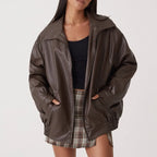 Veste en cuir PU hauts femmes