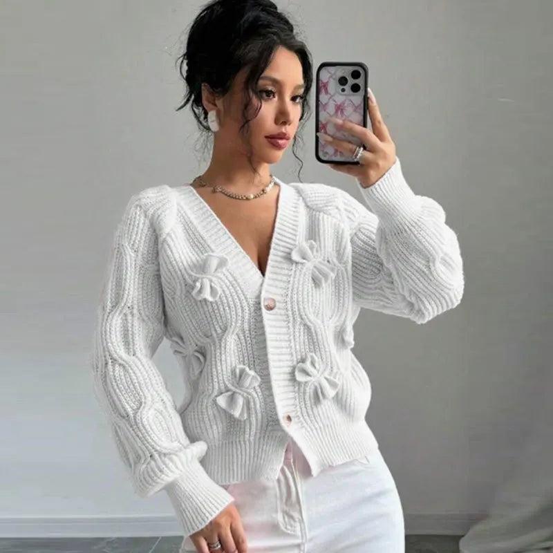 Pull tricoté à manches longues pour femmes