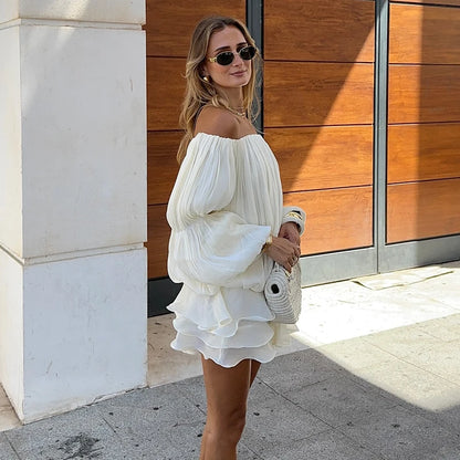 Robe Romantique Femme – Volants et Épaules Dénudées