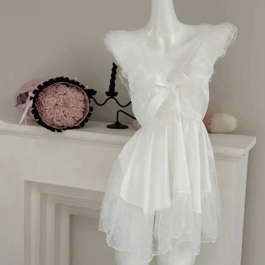 Chemise de nuit d'été sexy en dentelle fine pour femmes