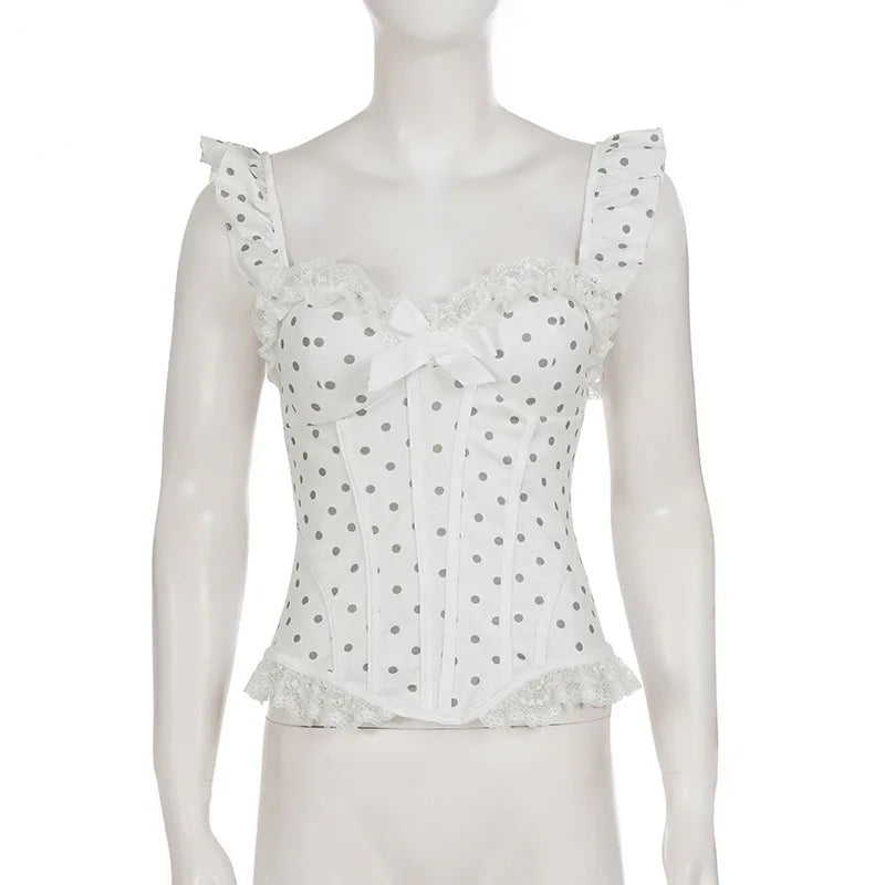 Débardeur corset dos nu à nœud pour femmes