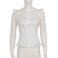 Débardeur corset dos nu à nœud pour femmes