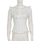 Débardeur corset dos nu à nœud pour femmes