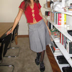 T-shirt vintage  à boucles ouvertes sur le devant pour femmes