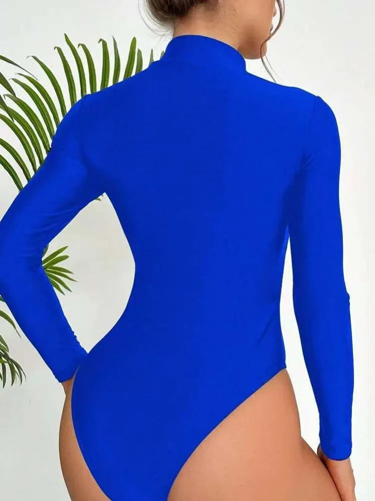 Maillot de Bain Noir Femme – Vintage à Manches Longues