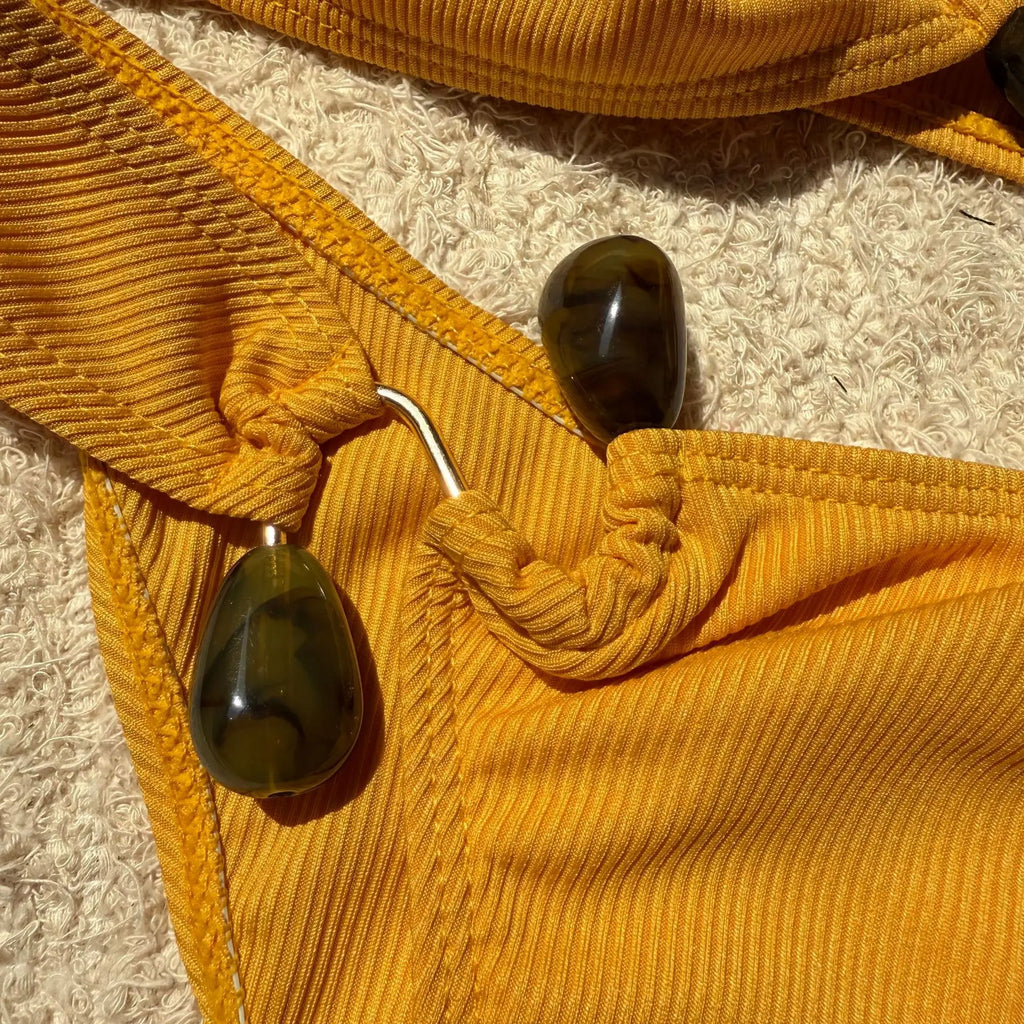 Maillot de bain deux pièces fendu pour femmes