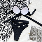 Maillot de bain brésilien deux pièces soutien-gorge push up, et string pour femmes
