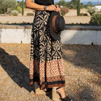 Jupe longue imprimée vintage pour femmes