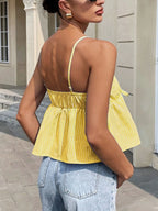 Camisole à bretelles spaghetti rayée pour femmes