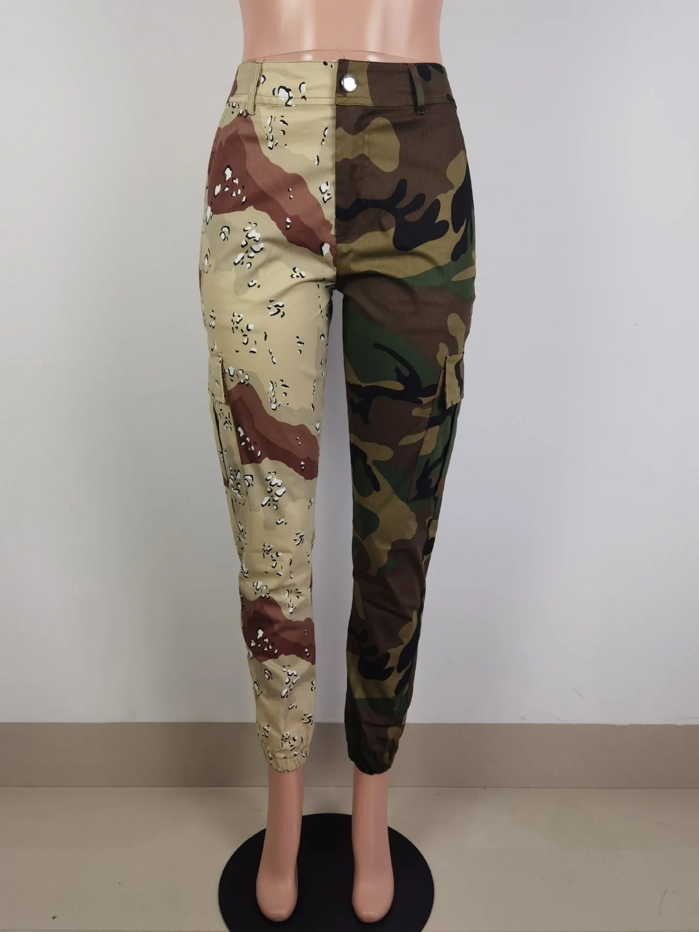 Pantalon style safari en patchwork pour femmes