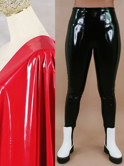 Pantalon Grande Taille en Similicuir Brillant